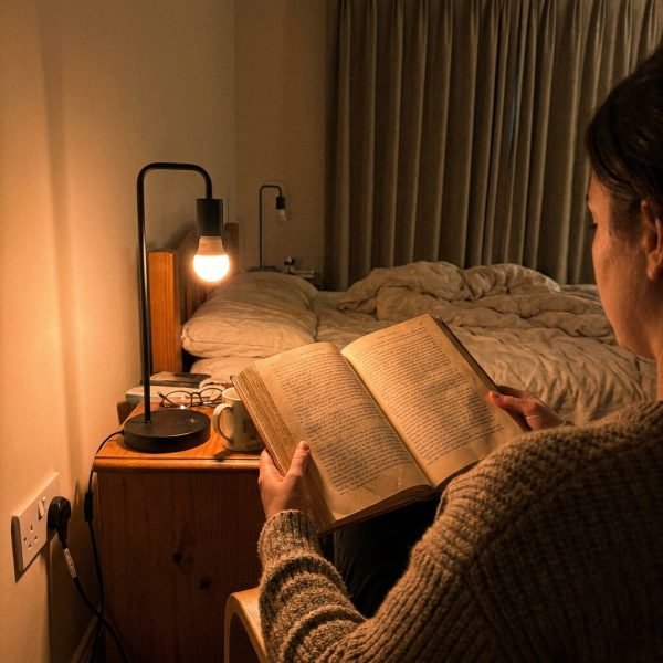 person reading book in bedroom 202605140952