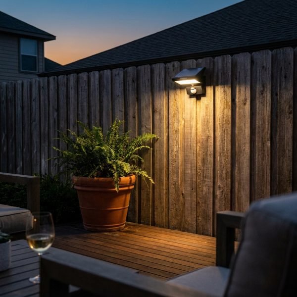 solar security light on fence 202605140950