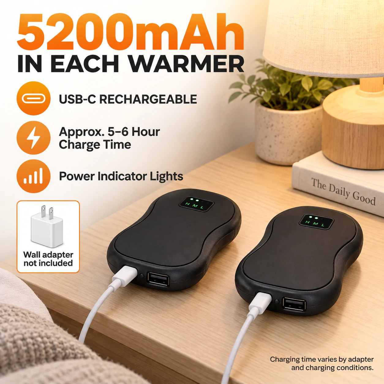 5200mAh USB-C rechargeable hand warmers